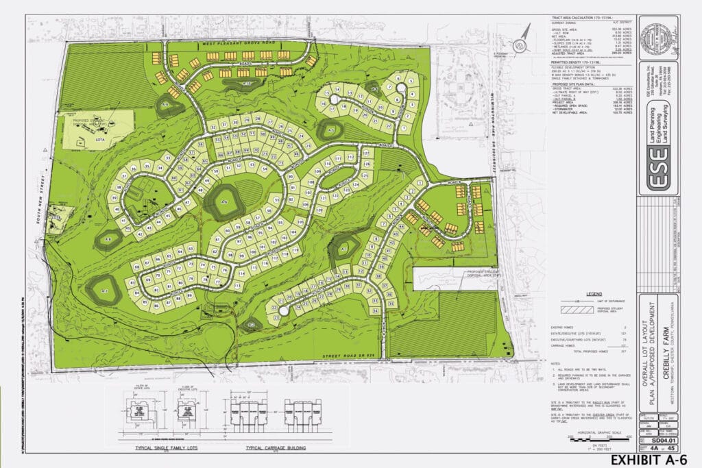 Subdivision plan for Crebilly Farm