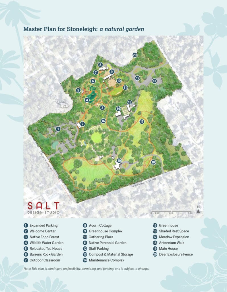 Detailed map and legend for Stoneleigh master plan with Oakwell addition