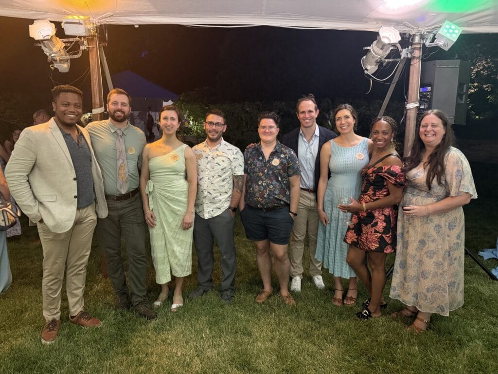 Guests gathered at Stardust under a tent