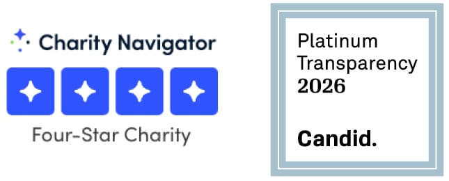 Charity Navigator and Candid top rating seals
